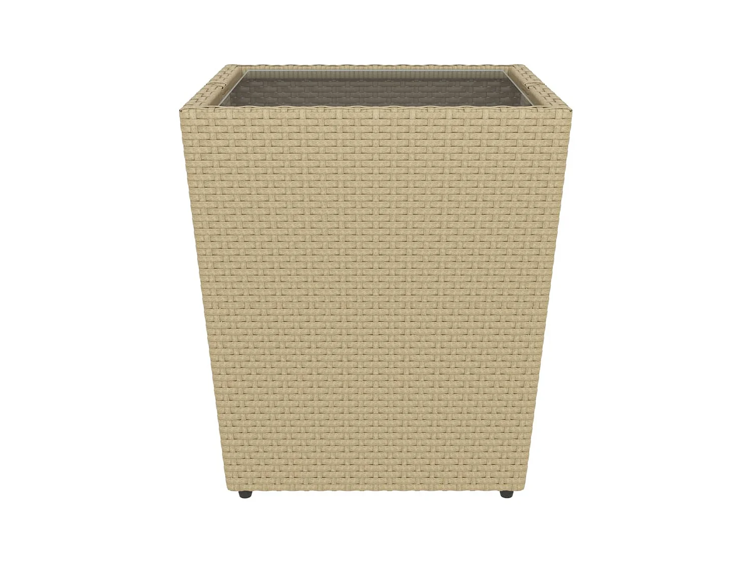 Ensemble de bistro 5 pcs Résine tressée et verre trempé Beige