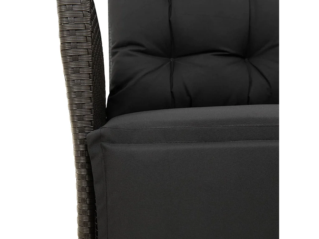 Ensemble à manger de jardin coussins 5pcs Noir Résine tressée