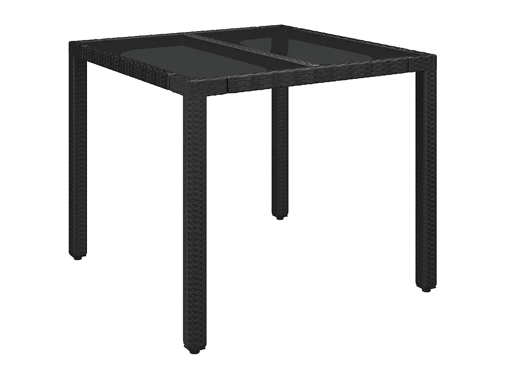 Ensemble à manger de jardin coussins 5pcs Noir Résine tressée