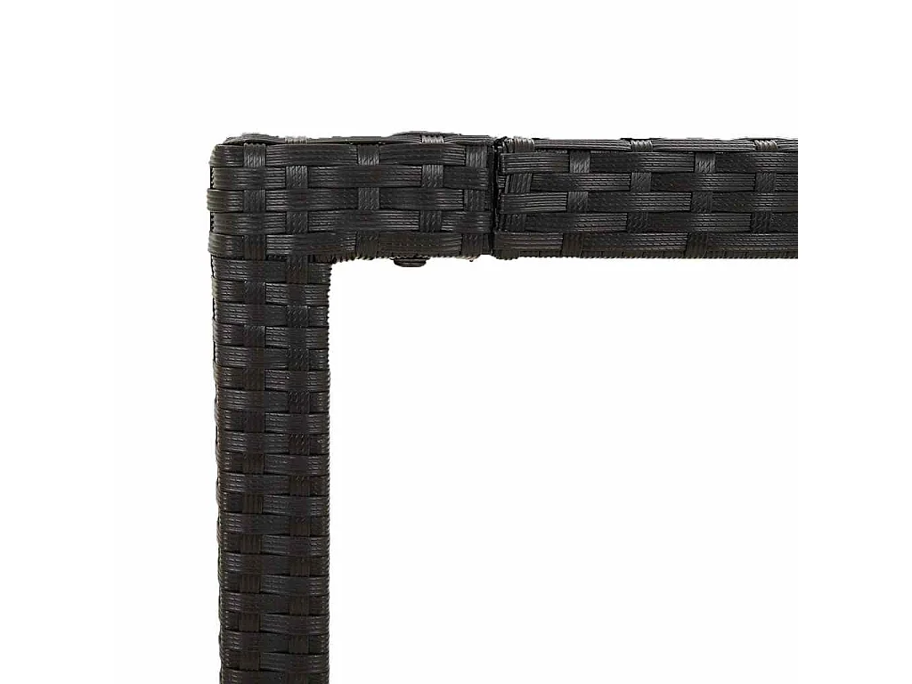 Ensemble à manger de jardin coussins 5pcs Noir Résine tressée