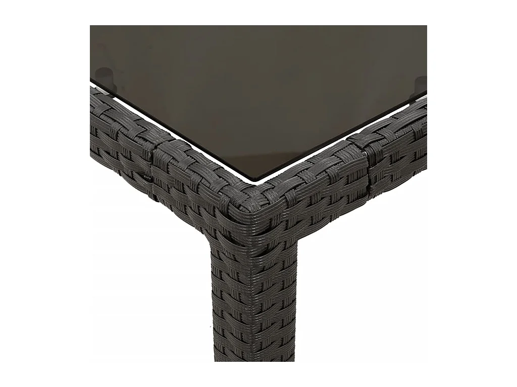 5-tlg. Garten-Essgruppe mit Kissen Schwarz Poly Rattan