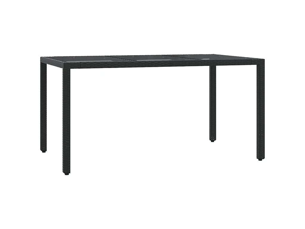 5-tlg. Garten-Essgruppe mit Kissen Schwarz Poly Rattan