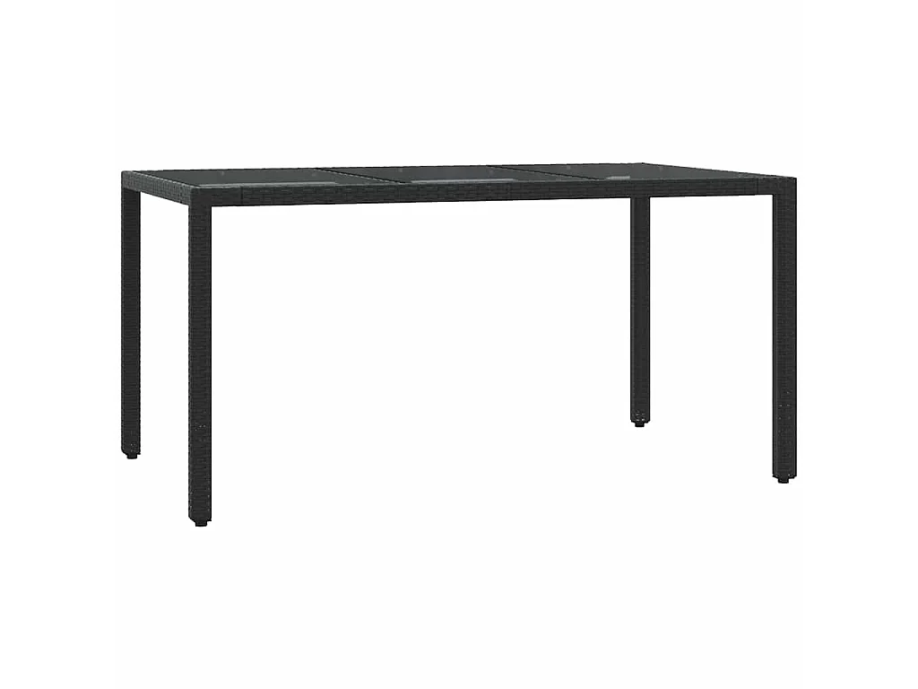 5-delige Tuinset met kussens poly rattan zwart