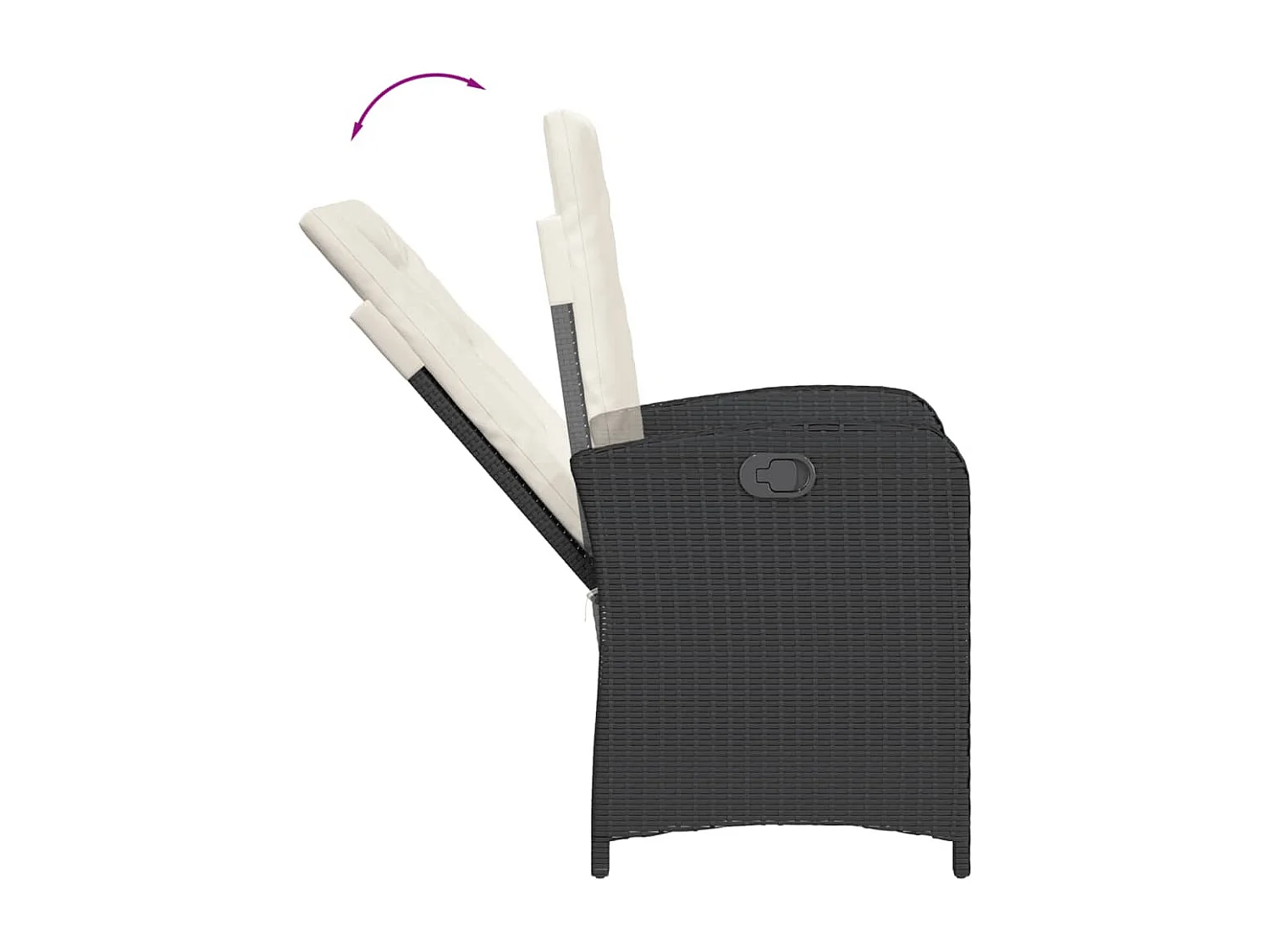 9-tlg. Garten-Essgruppe mit Kissen Schwarz Poly Rattan