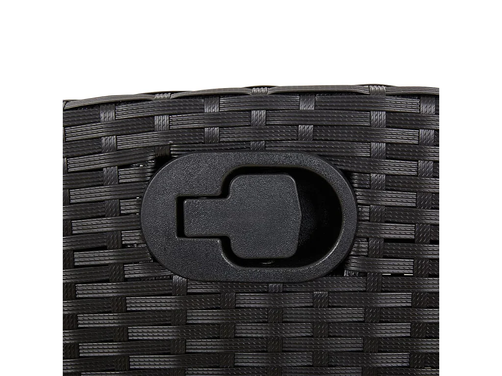 9-tlg. Garten-Essgruppe mit Kissen Schwarz Poly Rattan