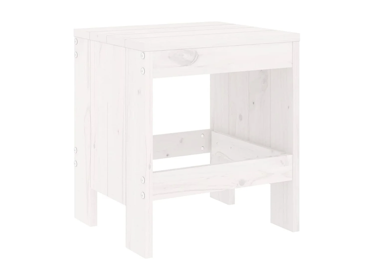 Ensemble à manger de jardin 5pcs blanc bois massif de pin