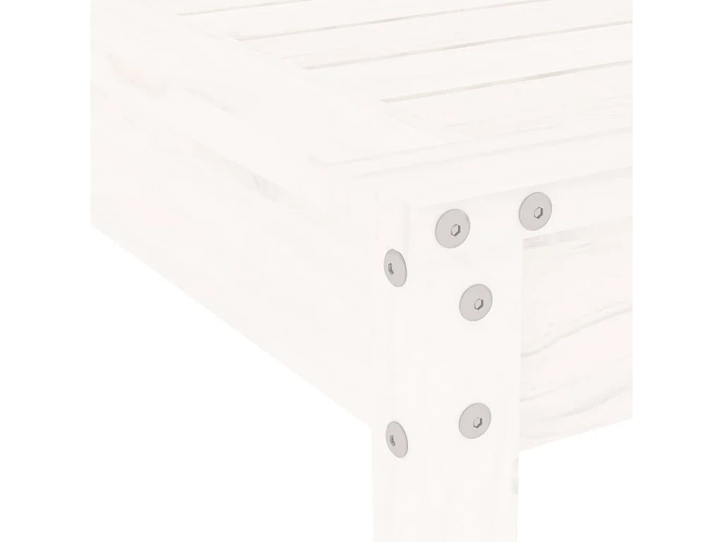 Ensemble à manger de jardin 5pcs blanc bois massif de pin