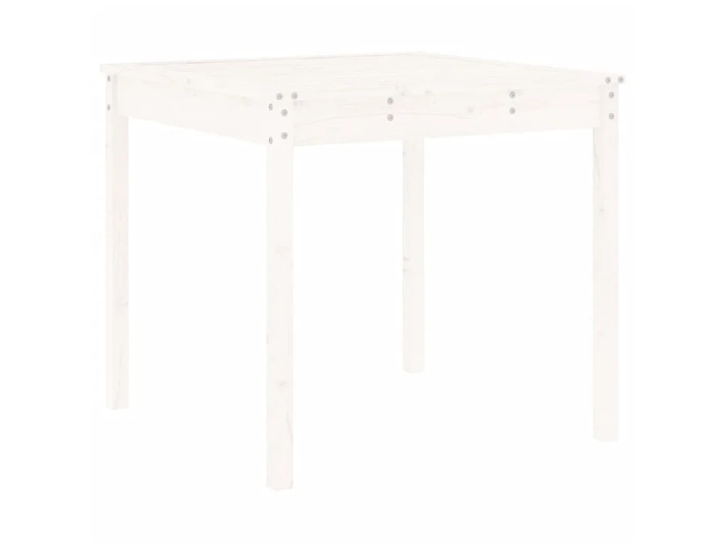 Ensemble à manger de jardin 5pcs blanc bois massif de pin