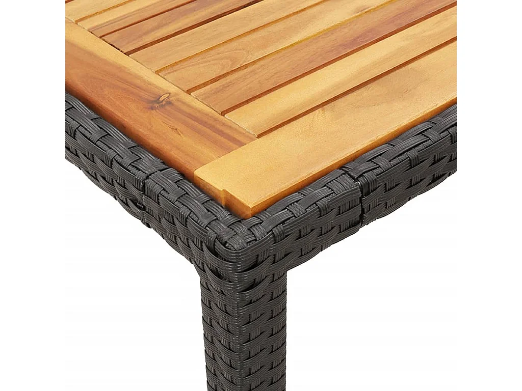 5-tlg. Garten-Essgruppe mit Kissen Schwarz Poly Rattan