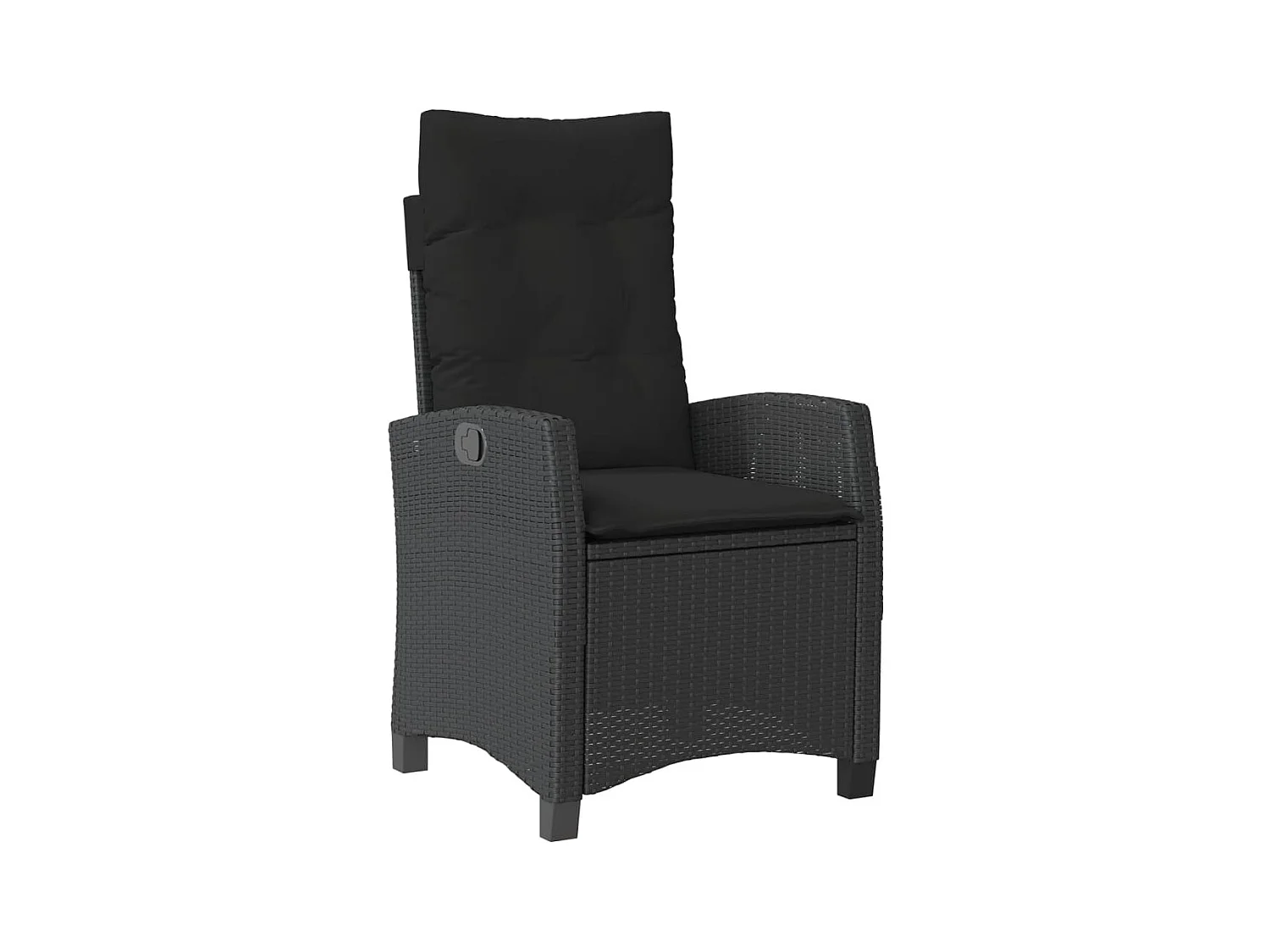 Ensemble à manger de jardin coussins 5pcs Noir Résine tressée