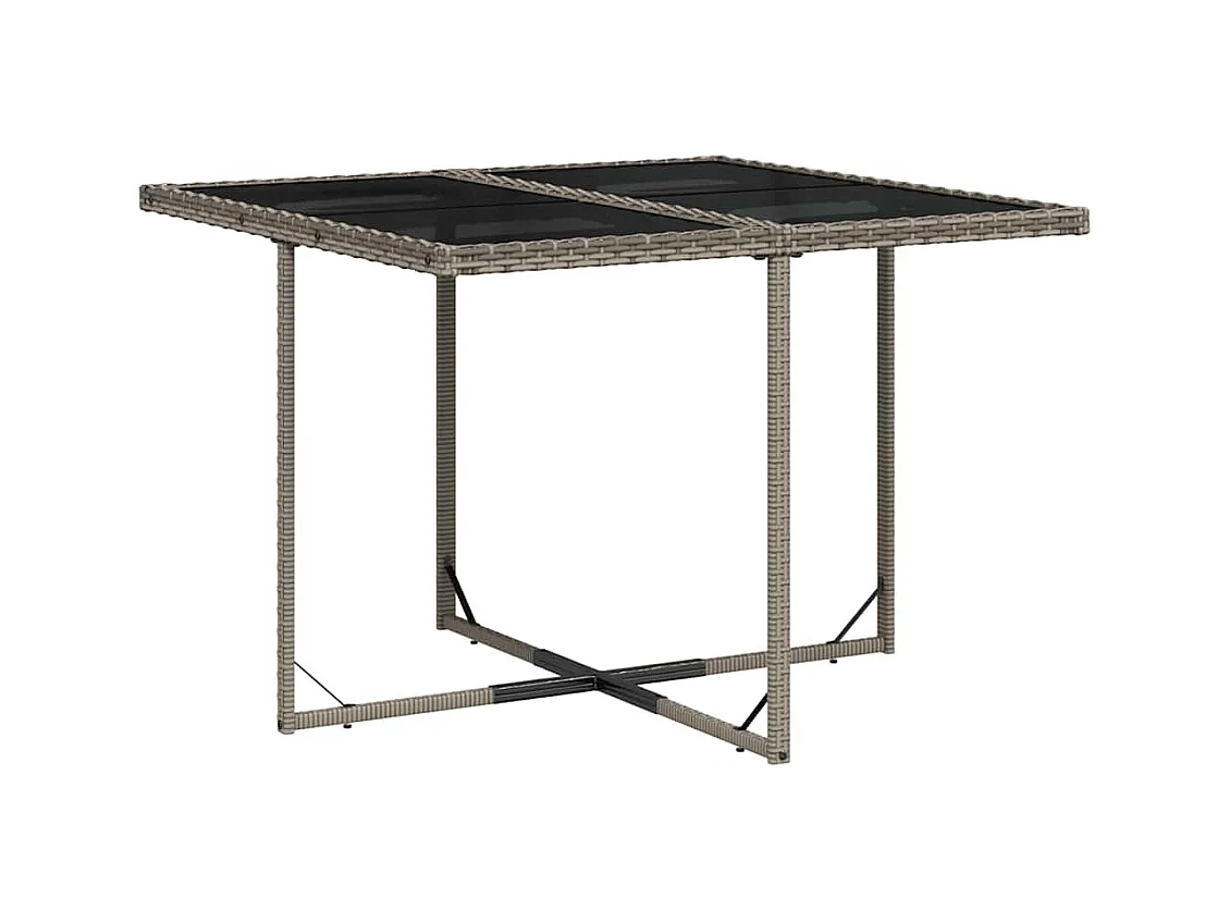 Ensemble à manger de jardin 5 pcs coussins gris résine tressée