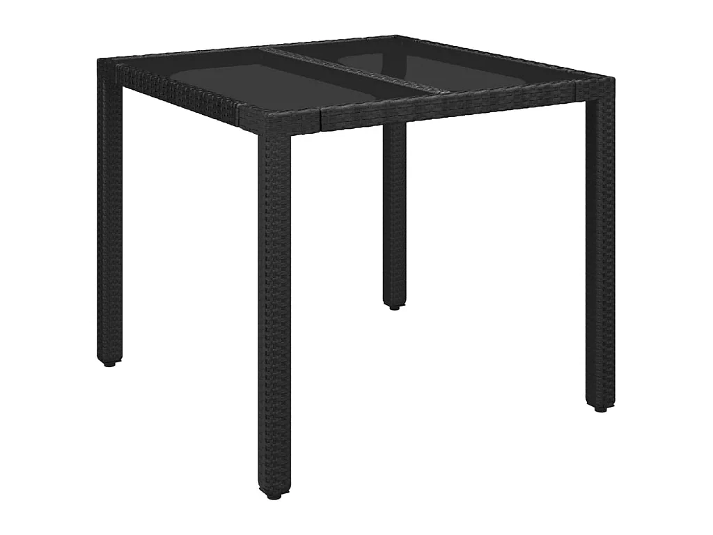 Ensemble à manger de jardin coussins 5pcs Noir Résine tressée