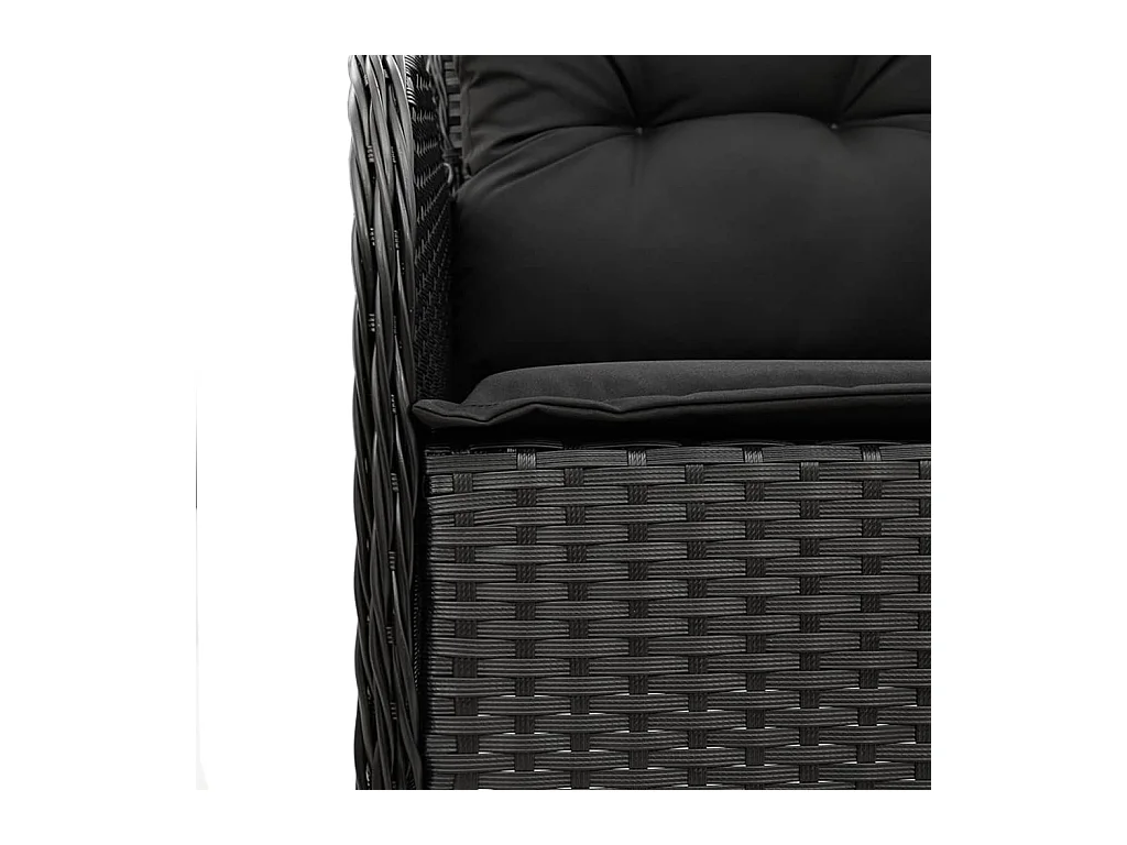 Set de muebles jardín 5 pzas con cojines ratán sintético negro