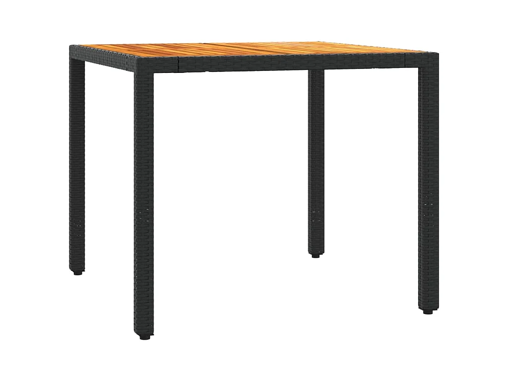 5-tlg. Garten-Essgruppe mit Kissen Schwarz Poly Rattan