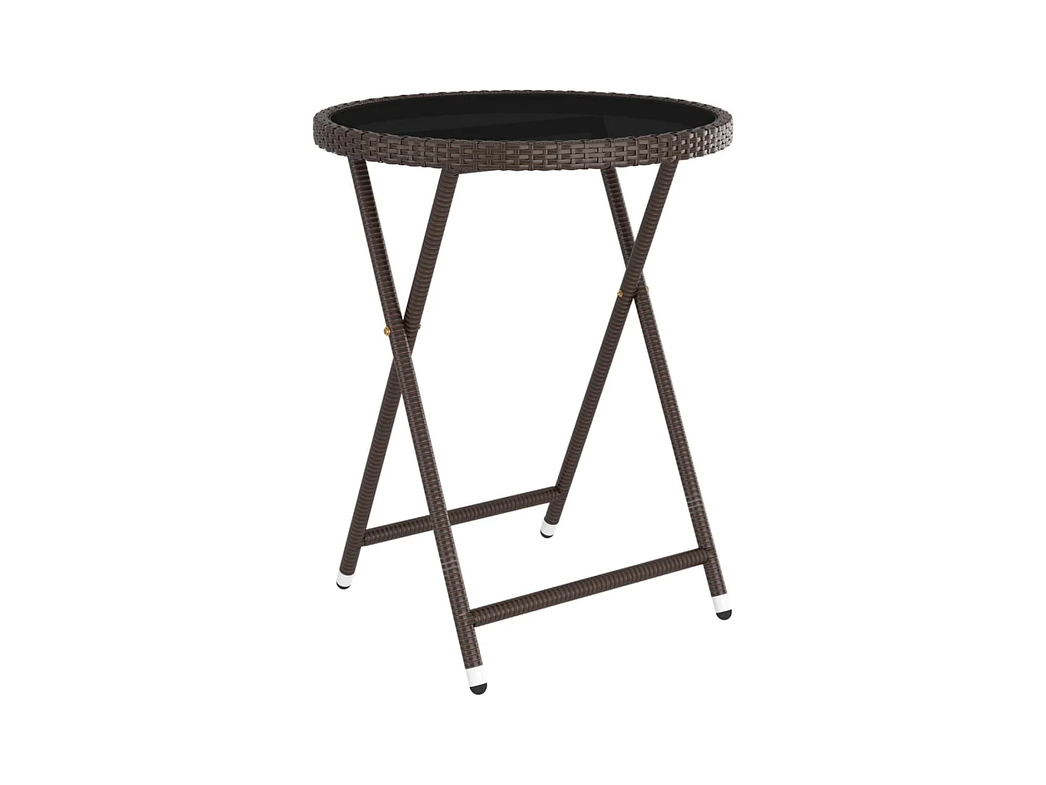 Ensemble de bistro de jardin 5 pcs poly rotin et verre trempé