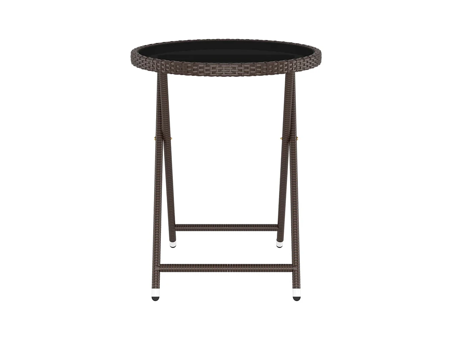 Ensemble de bistro de jardin 5 pcs poly rotin et verre trempé