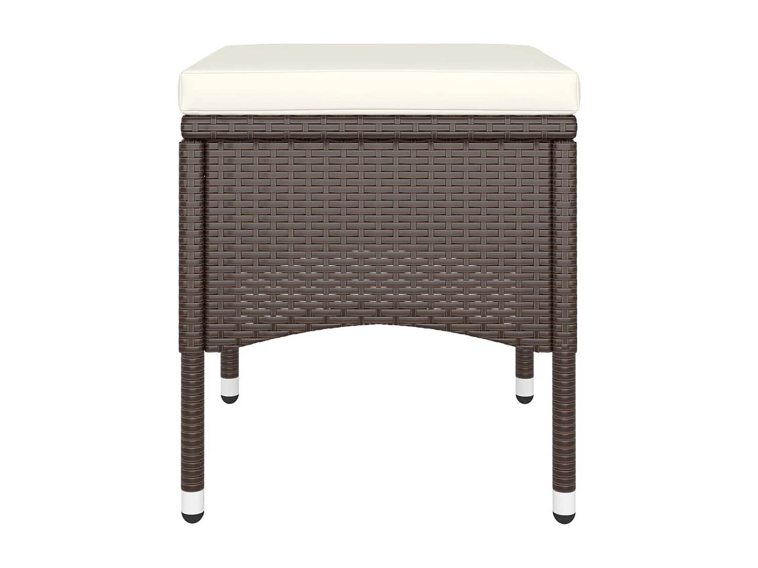 Set Bistrot Giardino 5 pz Polyrattan e Vetro Temperato Marrone