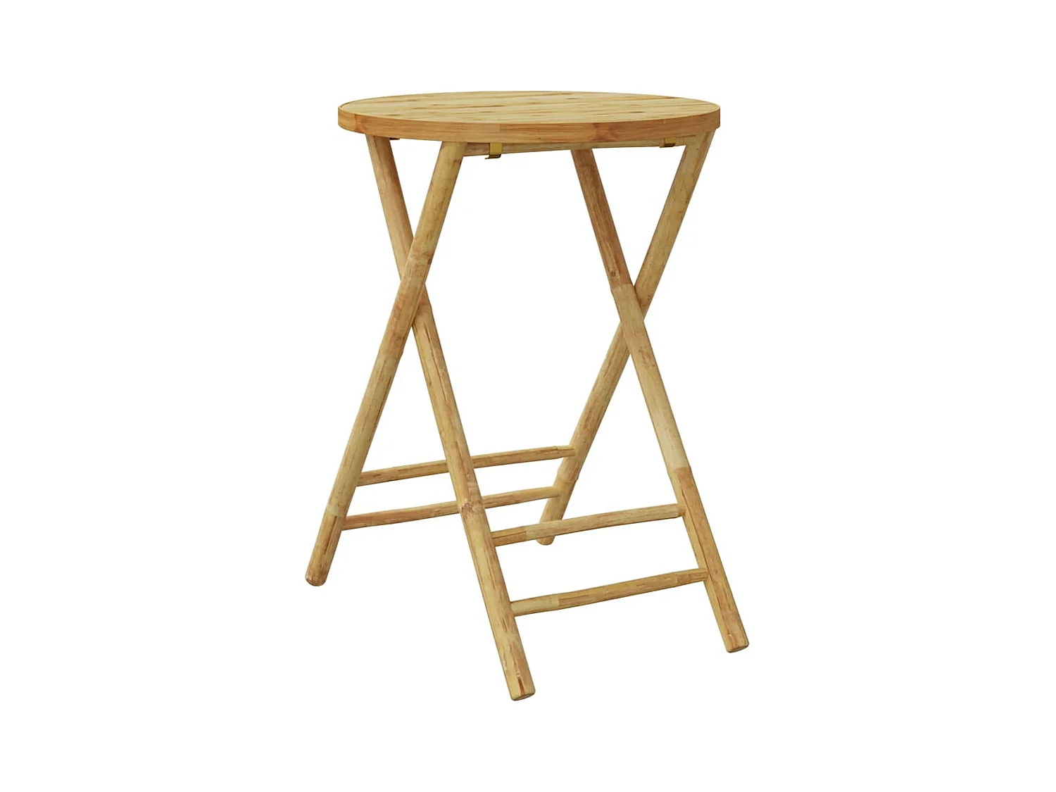 3-delige Bistroset inklapbaar met kussens bamboe crèmewit