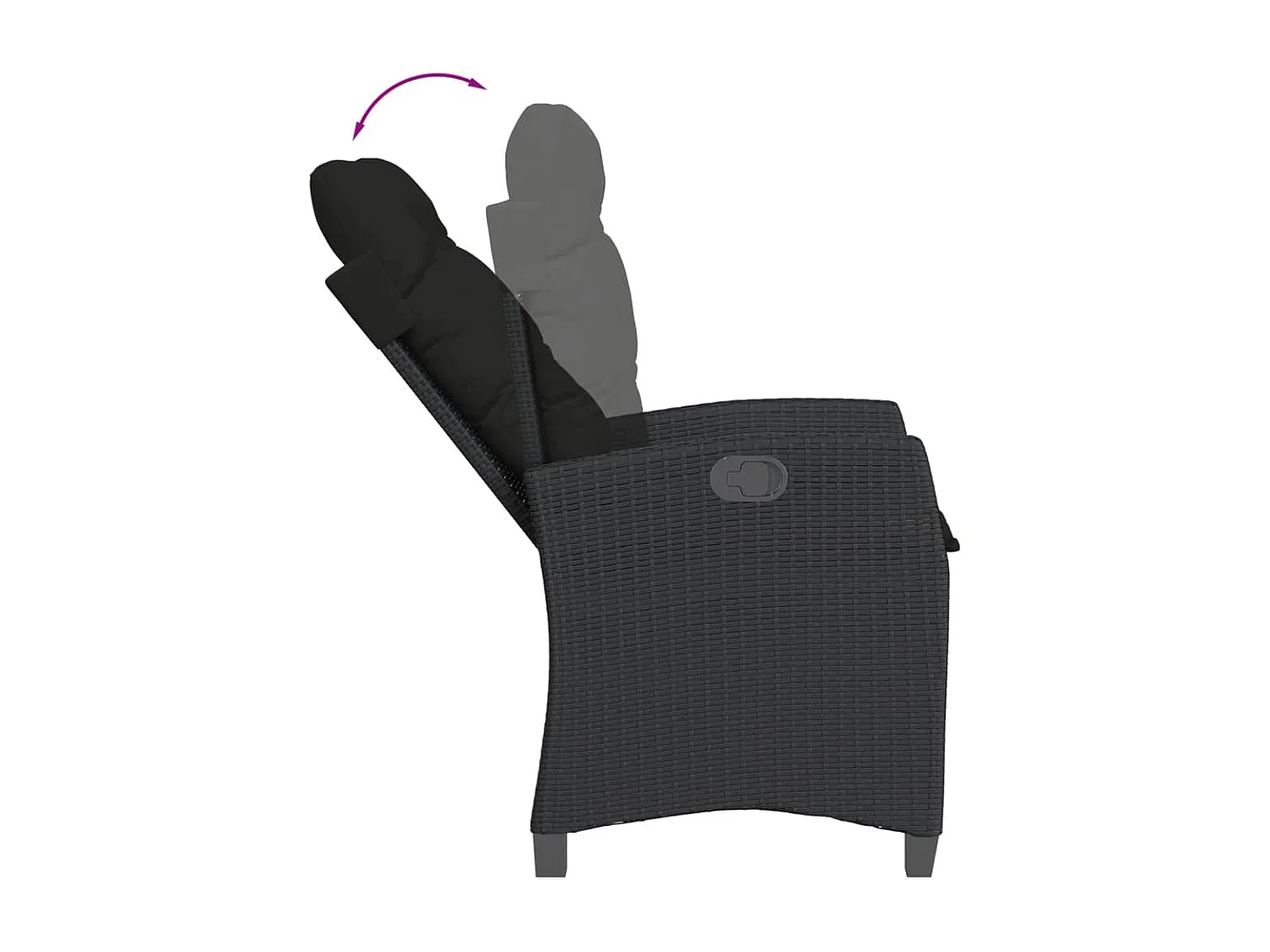 Ensemble à manger de jardin coussins 5pcs Noir Résine tressée