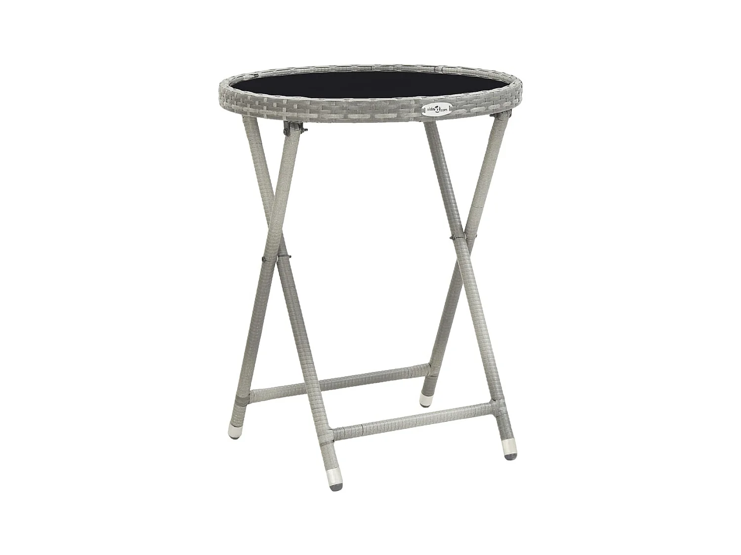 Ensemble de bistro jardin 5pcs Résine tressée verre trempé Gris