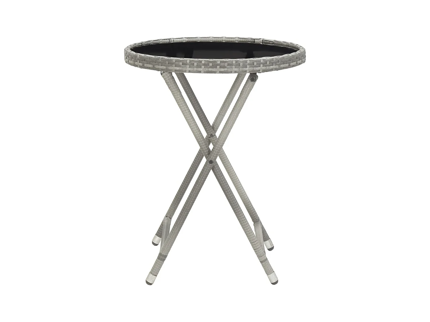 Ensemble de bistro jardin 5pcs Résine tressée verre trempé Gris