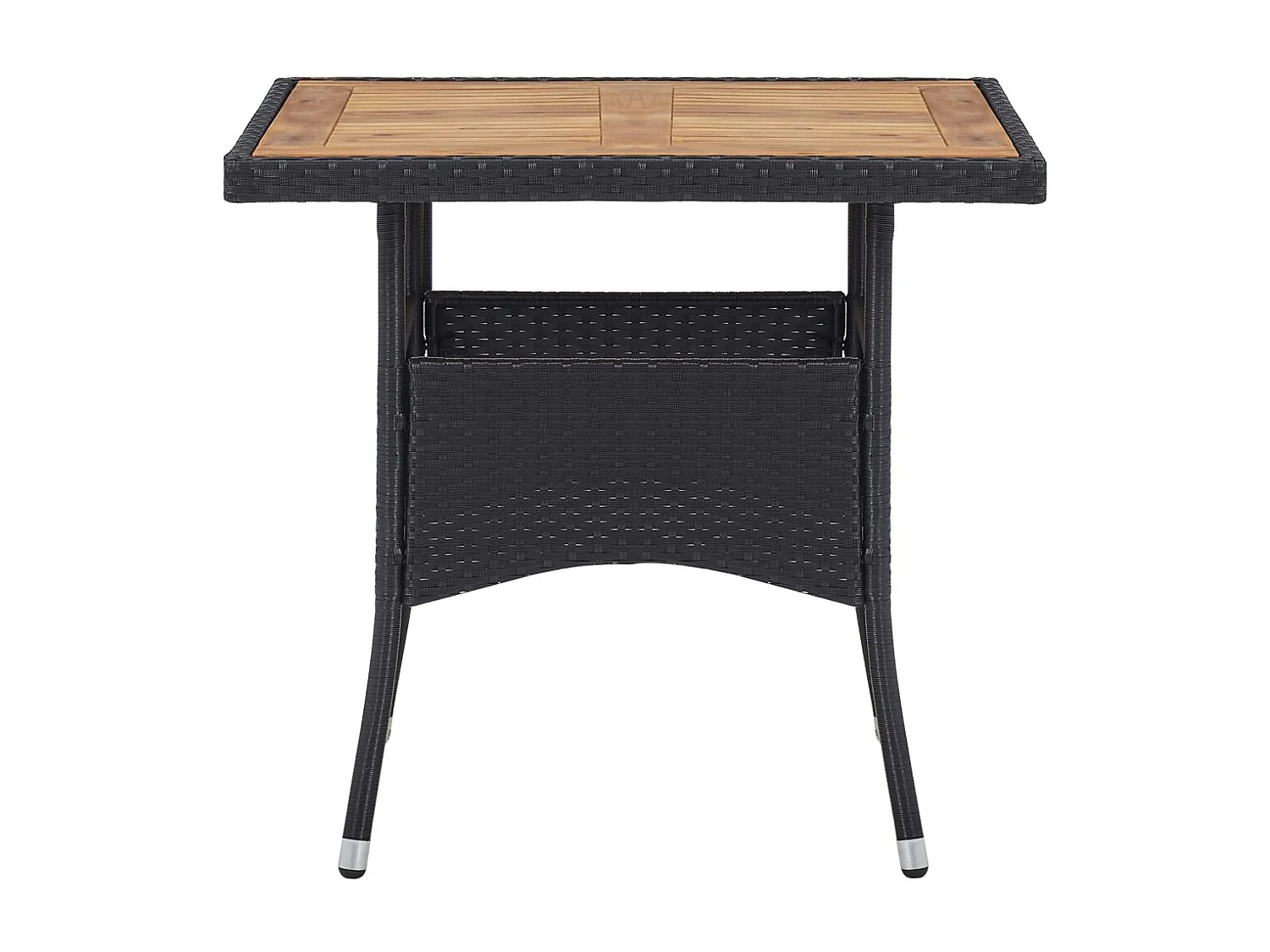 Ensemble à manger de jardin 5 pcs Résine tressée et acacia Noir