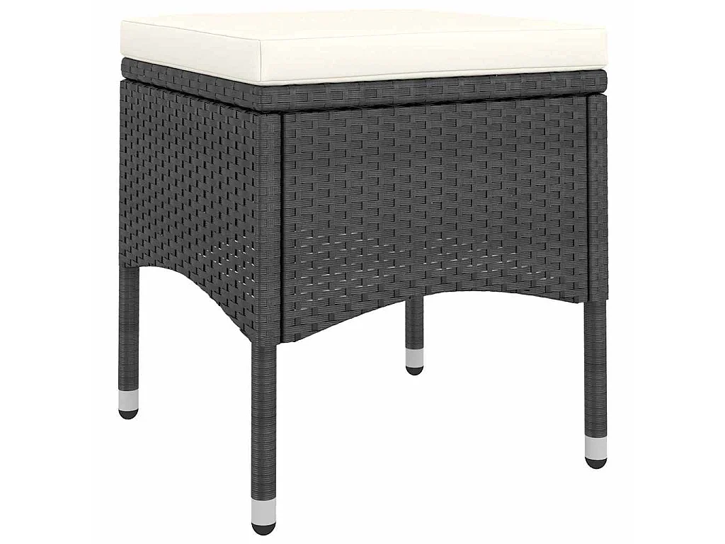 5-tlg. Garten-Essgruppe Poly Rattan & Massivholz Akazie Schwarz