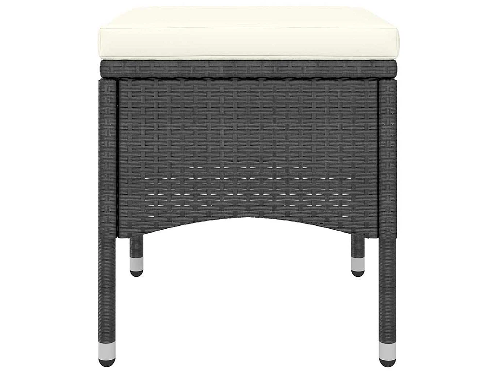 5-tlg. Garten-Essgruppe Poly Rattan & Massivholz Akazie Schwarz