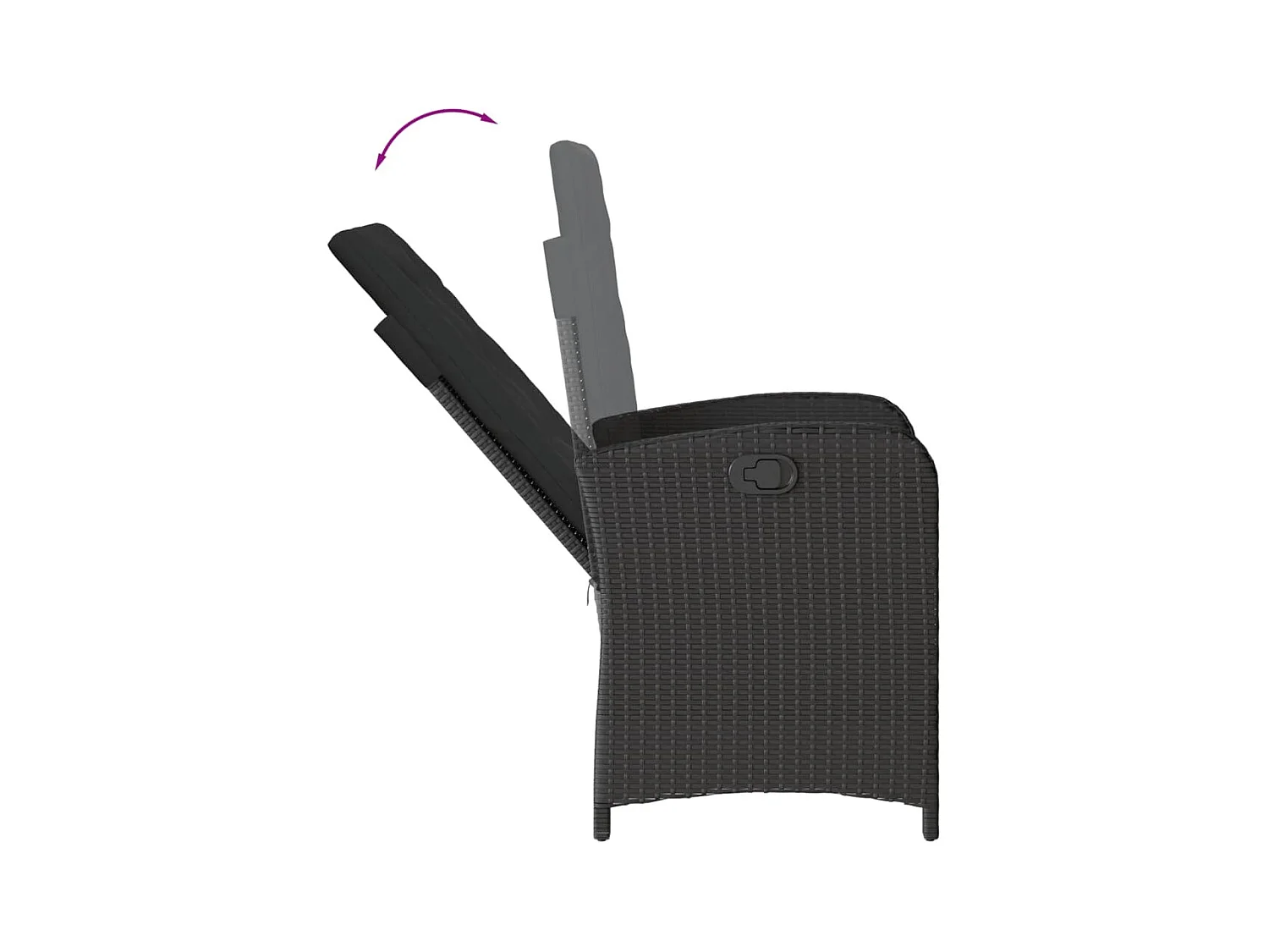 Ensemble à manger de jardin 9pcs coussins noir résine tressée