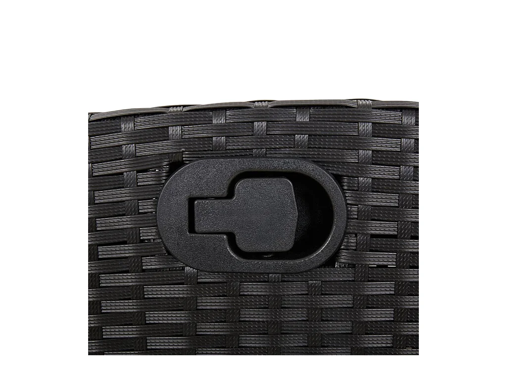 Ensemble à manger de jardin 9pcs coussins noir résine tressée