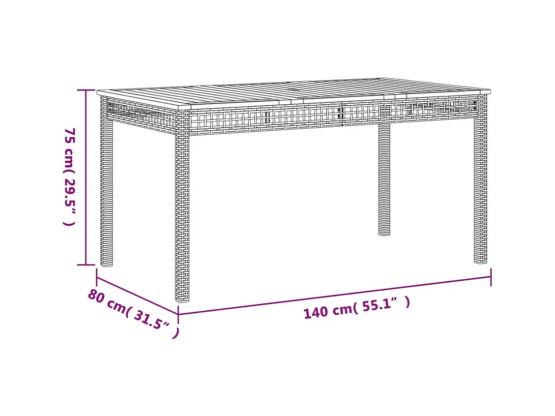 Ensemble à manger de jardin avec coussins 5pcs Beige poly rotin