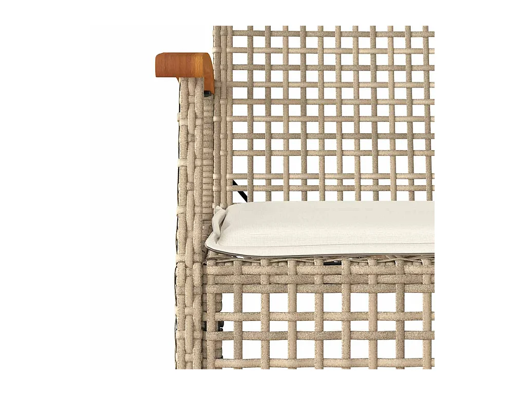 3-tlg. Garten-Essgruppe mit Kissen Beige Poly Rattan