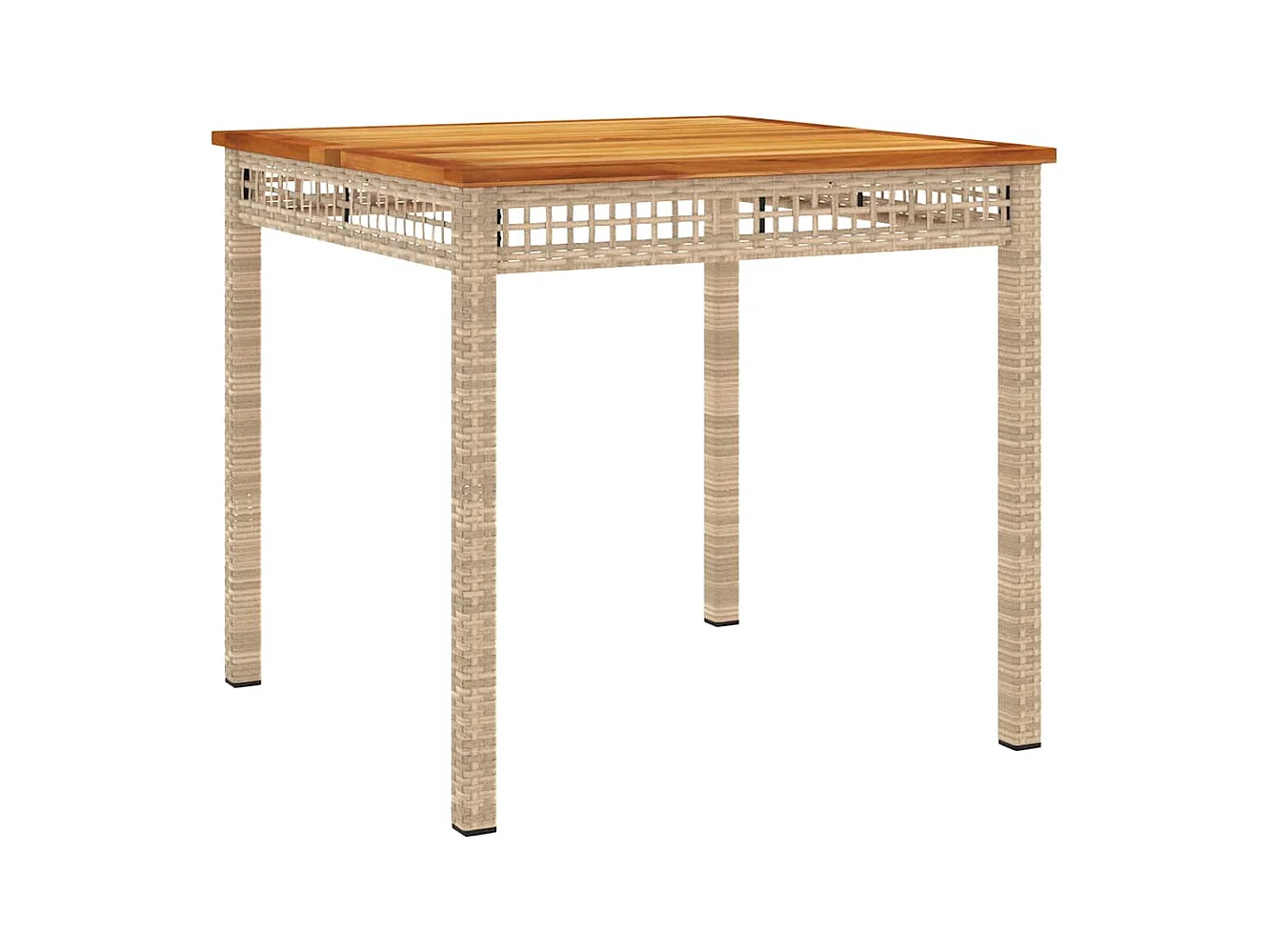 3-tlg. Garten-Essgruppe mit Kissen Beige Poly Rattan