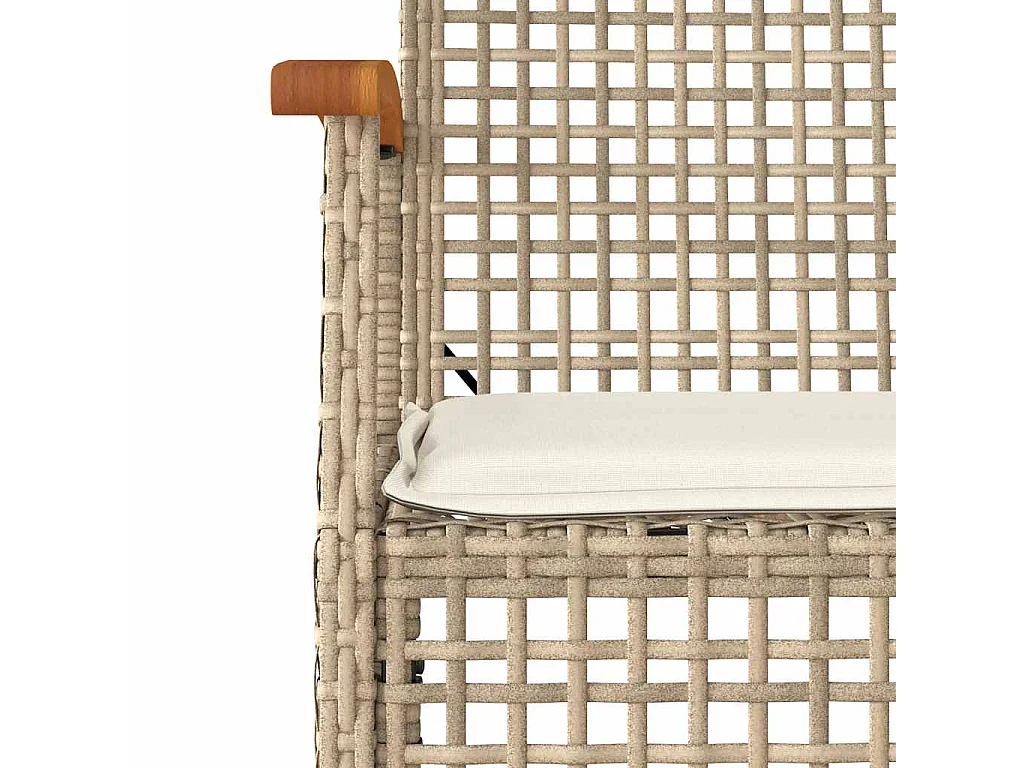 3-tlg. Garten-Essgruppe mit Kissen Beige Poly Rattan