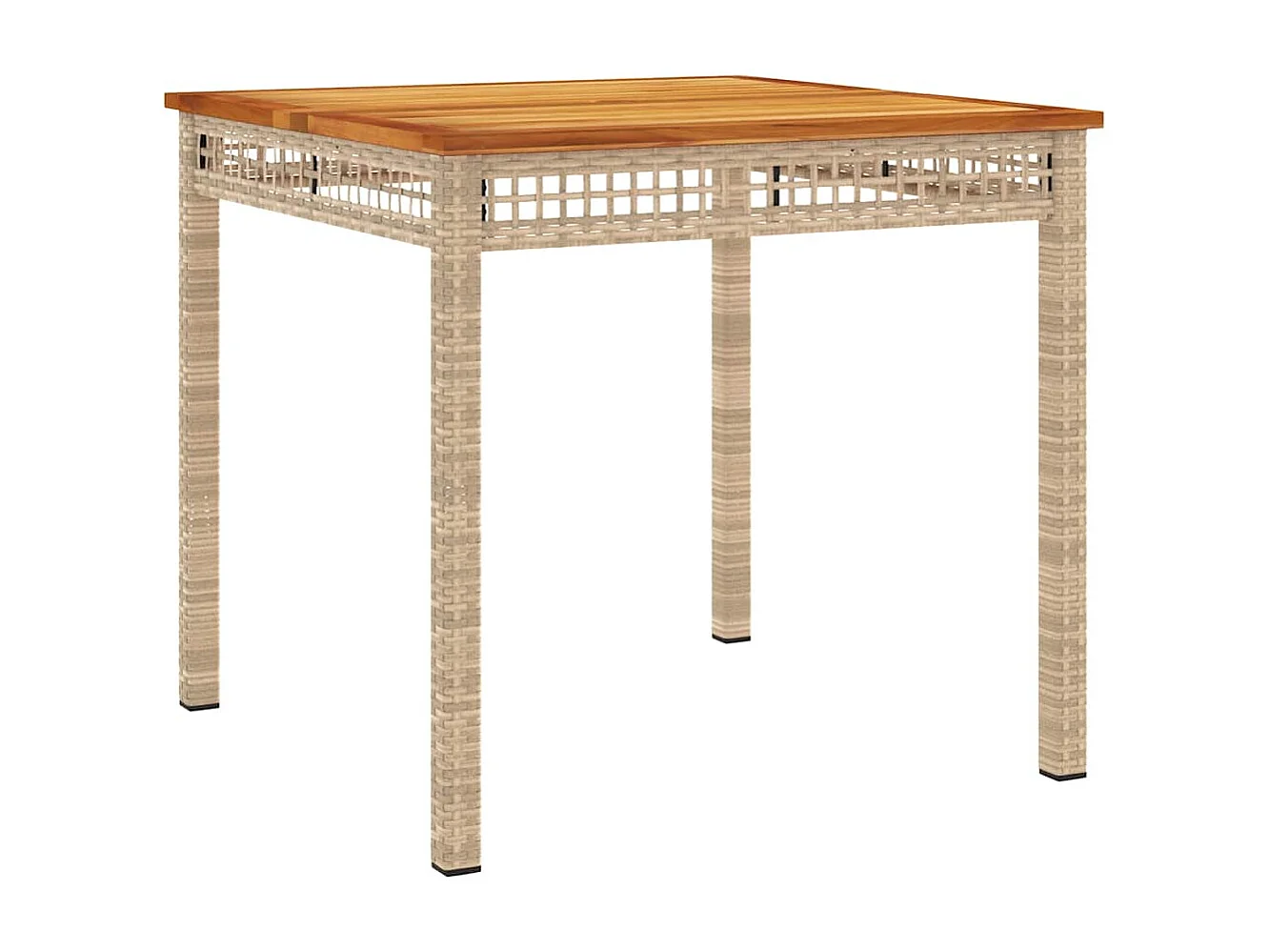 3-tlg. Garten-Essgruppe mit Kissen Beige Poly Rattan