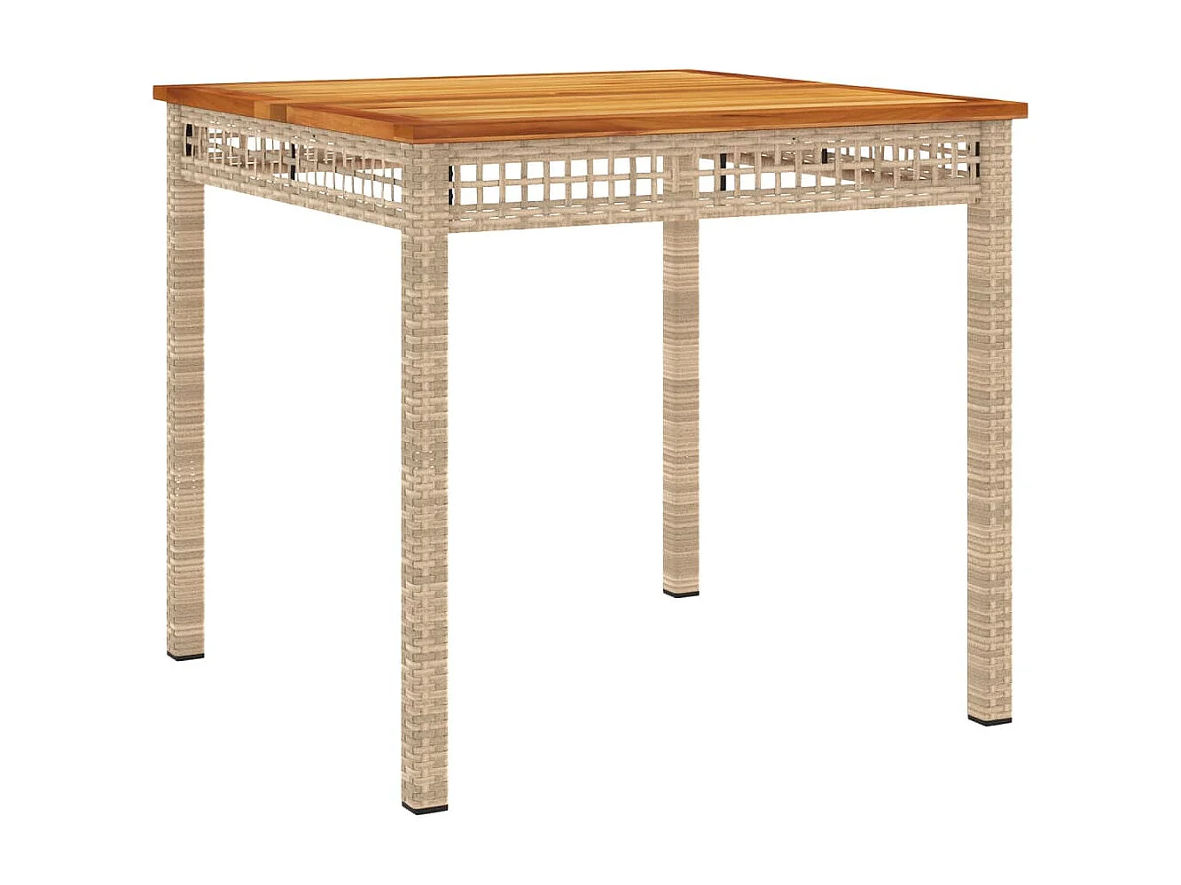 5-tlg. Garten-Essgruppe mit Kissen Beige Poly Rattan