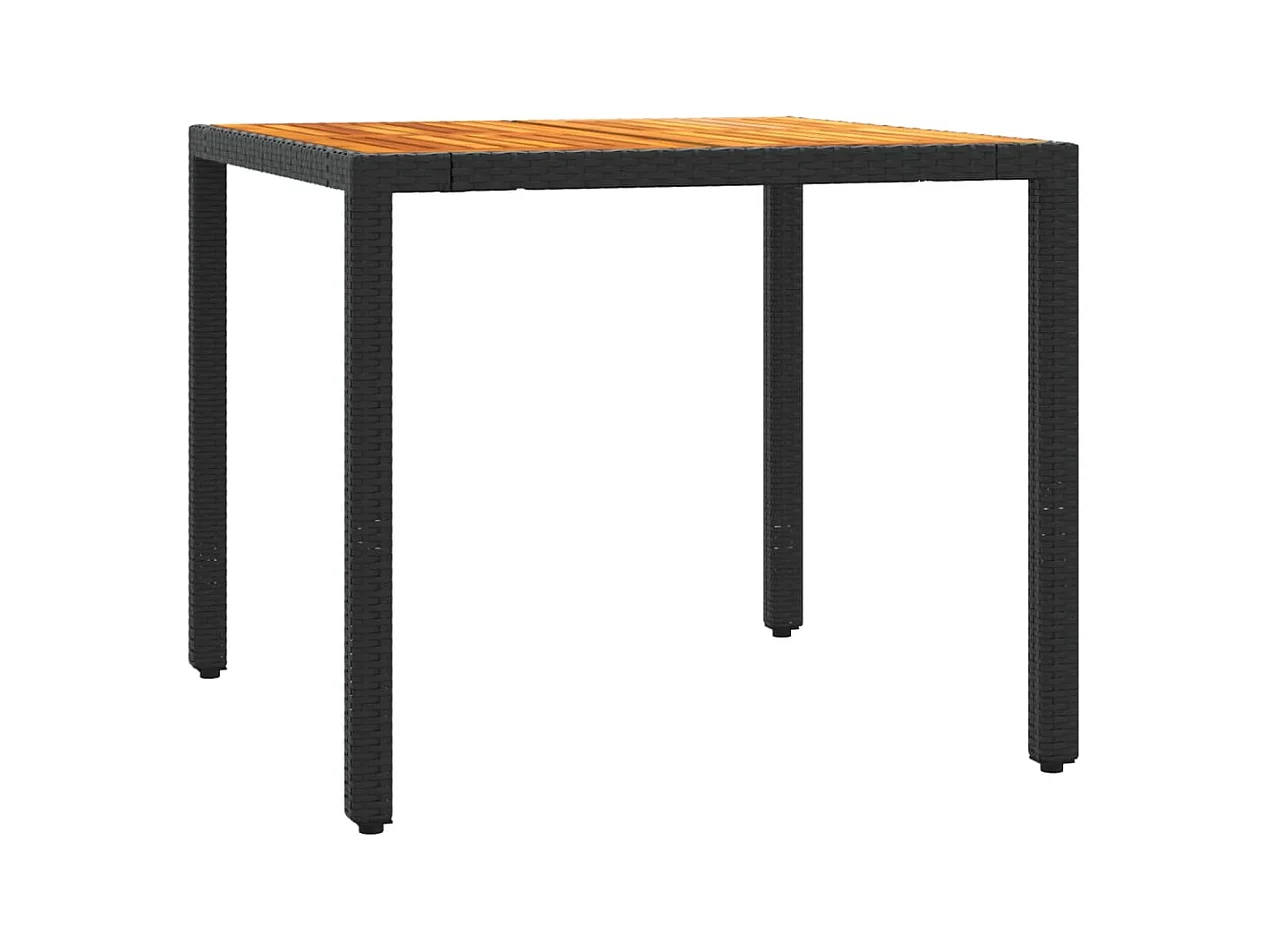 Ensemble de bistro 3 pcs avec coussins noir résine tressée