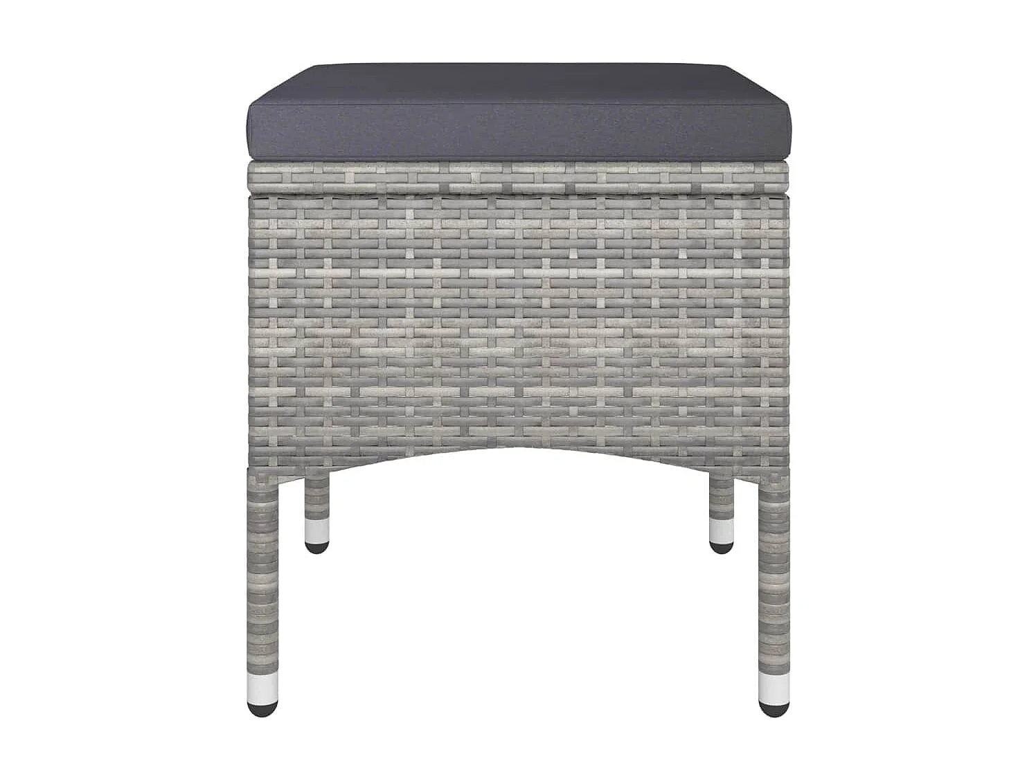 5-delige Bistroset poly rattan en gehard glas grijs