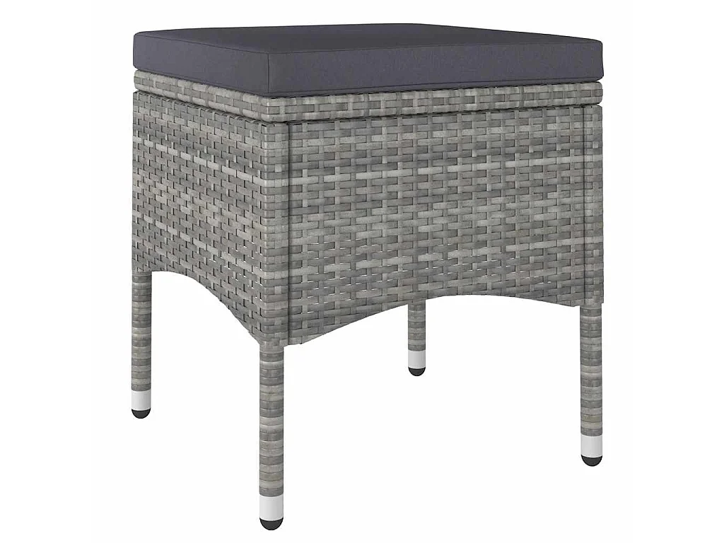 5-tlg. Garten-Bistro-Set Poly Rattan und Hartglas Grau