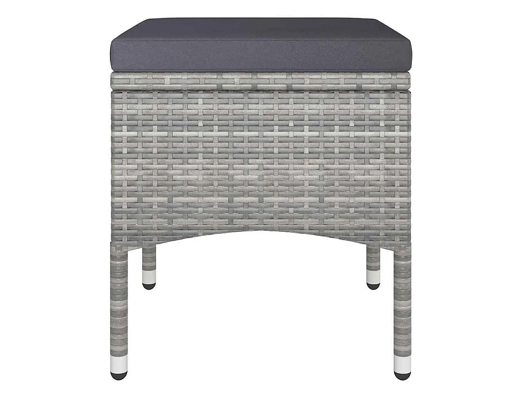 5-tlg. Garten-Bistro-Set Poly Rattan und Hartglas Grau