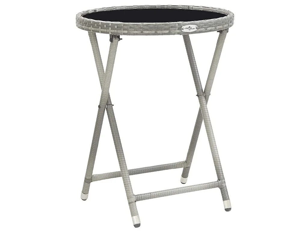 5-tlg. Garten-Bistro-Set Poly Rattan und Hartglas Grau