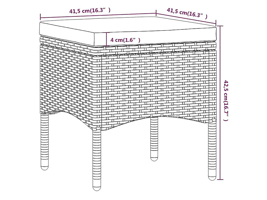 5-tlg. Garten-Bistro-Set Poly Rattan und Hartglas Grau
