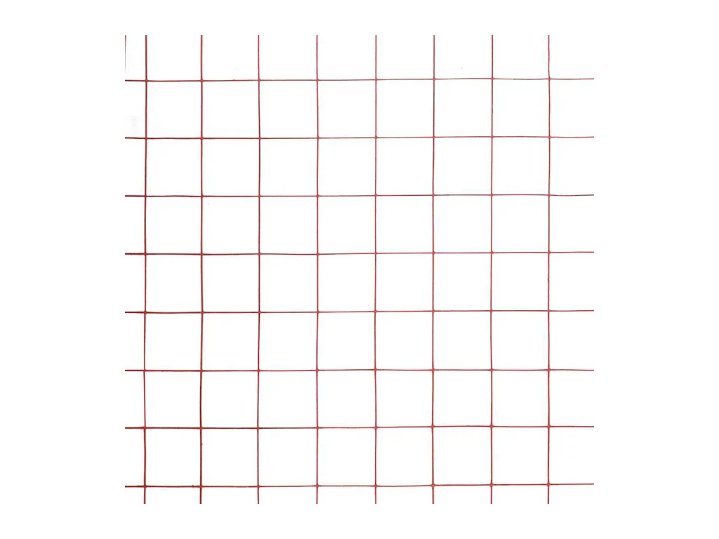 Alambrada de gallinero acero revestimiento PVC rojo 10x1 m