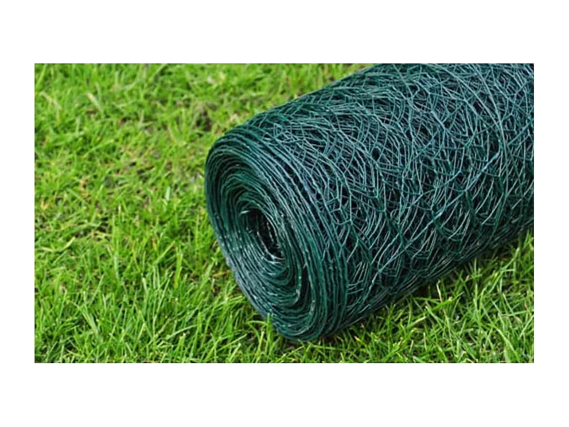 Cerca de Arame Galinheiro Verde com Revestimento em PVC 25x1m