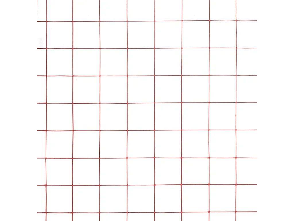 Cerca de Arame Galinheiro Vermelha 10x1,5m em Aço com Revestimento de PVC