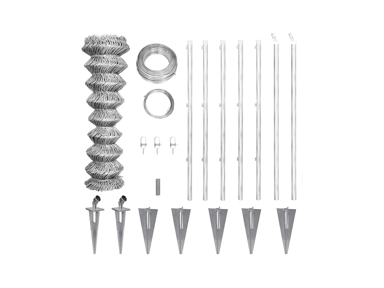 Valla metálica con estacas postes acero galvanizado 15x1 m
