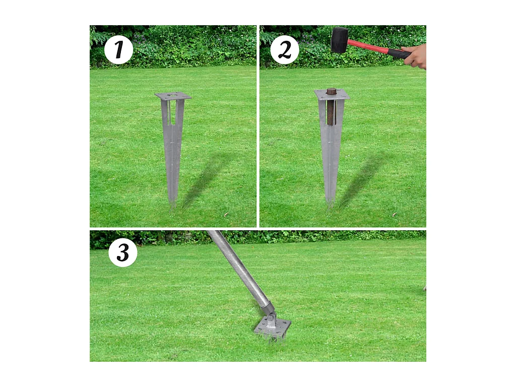 Valla metálica con estacas postes acero galvanizado 15x1 m