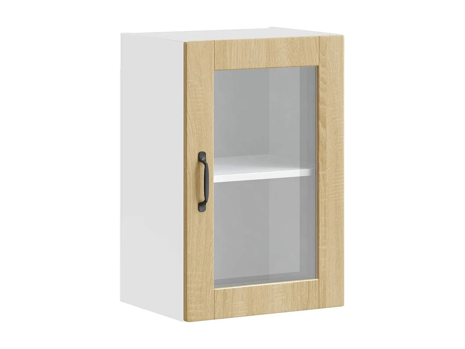 Armoire murale de cuisine et porte en verre Porto chêne sonoma