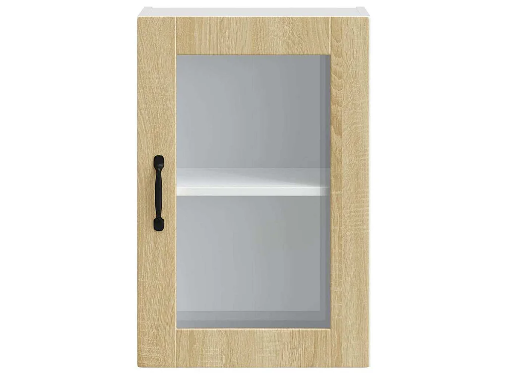 Armoire murale de cuisine et porte en verre Porto chêne sonoma
