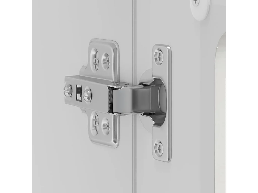 Armoire murale de cuisine avec porte vitrée "Kalmar" Bois d'ingénierie blanc brillant